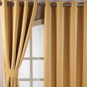 HOMESCAPES HOMECAPES Yellow Herringbone Chevron Blackout Curtains Pair Eyelet Style, 46x90