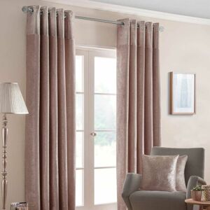 HOMESCAPES Homecapes Blush Pink Nova Eyelet Curtain Pair 168 x 183cm (66 x 72)