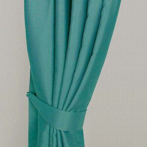 HOMESCAPES HOMECAPES Teal Herringbone Chevron Curtain Tie Back Pair