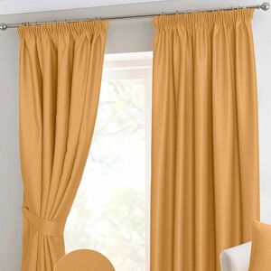 HOMESCAPES HOMECAPES Mustard Yellow Herringbone Chevron Blackout Curtains Pencil Pleat, 46x72