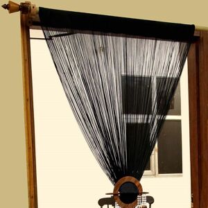 Homescapes - homecapes Polyester Black String Curtain - Black