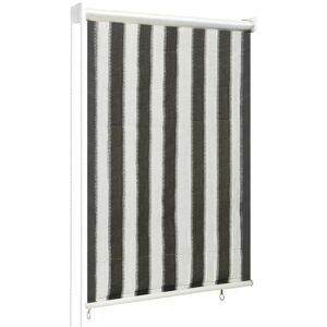 Outdoor Roller Blind 60x140 cm Anthracite and White Stripe - Hommoo