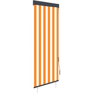 Outdoor Roller Blind 60x250 cm White and Orange - Hommoo