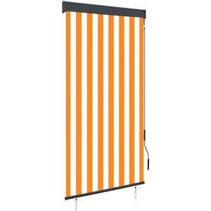 Outdoor Roller Blind 80x250 cm White and Orange - Hommoo