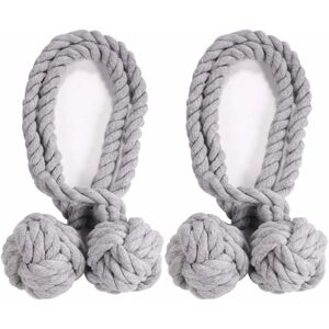 Curtain Tieback Curtain Buckle Double Balls Cotton Rope Curtain Accessories Curtain Buckles for Home Living Room Bedroom Office (gray) - Langray