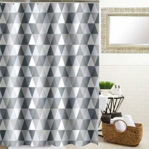 LangRay Mold-Proof Shower Curtain - Waterproof - Washable - Antibacterial - Polyester (triangle, 80 x 180 cm)