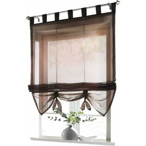 Roman Shade with Buckles Curtains Kitchen Roman Shades Transparent Buckle Modern Blind Curtains Veil Cafe LxH 120x155cm 1pc - Langray