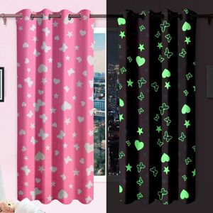 ASAB Luxury Blackout Glow In The Dark Kid Pair Curtains Panel Eyelet Ring Top Bedroom