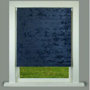 ALAN SYMONDS Luxury Living Crushed Velvet Navy Roller Blind 180x165cm Trimmable Polyester Roller Blind - Navy