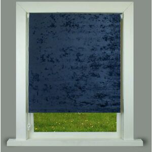 Alan Symonds - Luxury Living Crushed Velvet Navy Roller Blind 60x165cm Trimmable Polyester Roller Blind - Navy