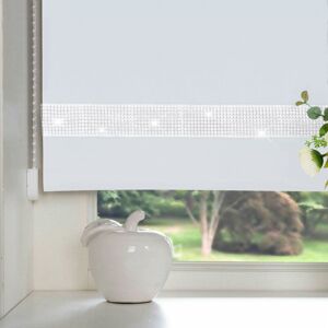 Alan Symonds - Luxury Living Diamante White Roller Blind 60x165cm Trimmable Polyester Roller Blind - White