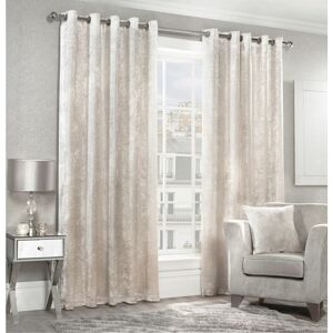 Alan Symonds - Luxury Modern Crushed Velvet Blush Fully Lined Ready Made Eyelet Ring Top Curtains 46x54 - Blush