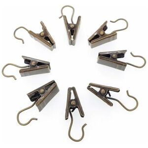 ORCHIDÉE 100 Pack Stainless Steel Curtain Clip Hooks String Party Lights Hanger Wire Holder (Bronze)