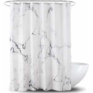 PESCE Marble Bathroom Shower Curtain,Grey and White Fabric Shower Curtain with Hooks,Unique 3D Printing,Decorative Bathroom Accessories,Water