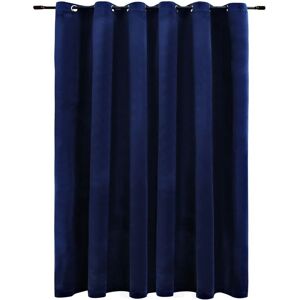 BERKFIELD HOME Mayfair Blackout Curtain with Metal Rings Velvet Dark Blue 290x245 cm