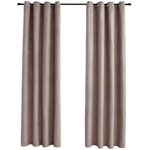 BERKFIELD HOME Mayfair Blackout Curtains with Metal Rings 2 pcs Taupe 140x175 cm