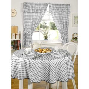 EMMA BARCLAY Molly Charcoal Gingham Check Kitchen Curtains Pencil Pleat 46x48 Dining Room Linen - Multicoloured