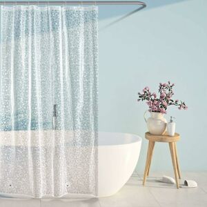 Norcks - Shower Curtains Mould Proof Mildew Resistant eva Bathroom Curtain Liner 3D Effect Clear Pebble Heavy Duty Shower Curtain Waterproof Bath