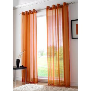 ALAN SYMONDS Orange Eyelet Ring Top Voile Curtain Panel 108 Drop - Multicoloured