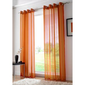ALAN SYMONDS Orange Eyelet Ring Top Voile Curtain Panel 59x54 - Multicoloured
