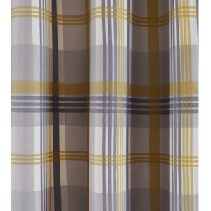 Portfolio Home - Orleans Tartan Check Modern Ochre 66x90 Curtains Eyelet Ring Top Curtain Pair - Ochre