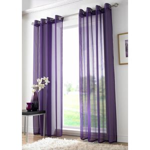 ALAN SYMONDS Purple Eyelet Ring Top Voile Curtain Panel 108 Drop - Multicoloured