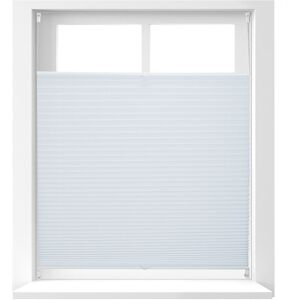 Relaxdays - Pleated Blinds, No-Drilling, Adhesive Klemmfix, Folding Roller, Transparent, Shades, White, 100 x 130 cm