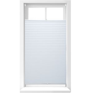 Relaxdays - Pleated Blinds, No-Drilling, Adhesive Klemmfix, Folding Roller, Transparent, Shades, White, 90 x 210 cm