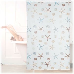 Shower Roller Blind, Water-repellent, For Bath & Shower, Shell Design, Ceiling, 140x240cm, Semi-transparent - Relaxdays