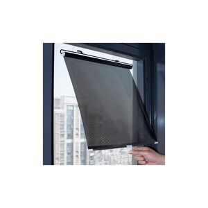 Retractable Blackout Roller Shade,Suction Cup Sun Shade Roller Blind for Windows,Home/Office Thermal Insulated Curtains,Black-45×125cm Denuotop