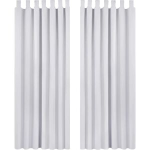 RHAFAYRE 2 Piece Blackout Curtains with Tabs Without Drilling Drapes Living Room Modern Design Thermal Insulated Cold and Warm Pale White Gray