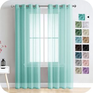 RHAFAYRE Voile Curtain 150x250cm Semi-Sheer Eyelet Curtain Modern Living Room Window Home Decorations Bedroom Kitchen Balcony Bay Window Lightweight,