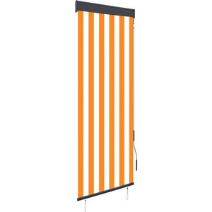 Outdoor Roller Blind 60x250 cm White and Orange - Royalton