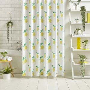 Sassy B - Lemon Zest Print Polyester Shower Curtain, Yellow