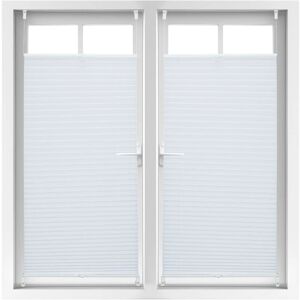 Set of 2 Relaxdays Pleated Blinds, No-Drilling, Adhesive Klemmfix, Folding, Transparent, Shades, White, 60x130 cm