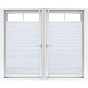 Set of 2 Relaxdays Pleated Blinds, No-Drilling, Adhesive Klemmfix, Folding, Transparent, Shades, White, 80x130 cm