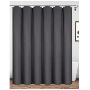 LUNE Shower Curtain 71 x 78 Inches, Waterproof Polyester Bathroom Curtain with Hooks, Dark Gray