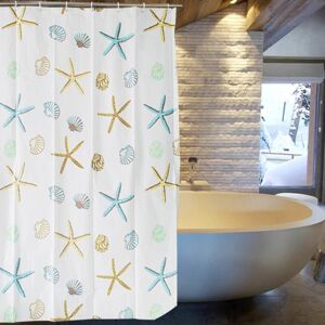 Langray - Shower Curtain, Elegant peva Bathroom Shower Curtain with Hooks 180200H cm (Starfish)