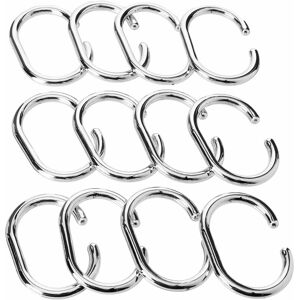 Croydex - Shower Curtain C-Rings, Chrome (Pk 12) - Chrome