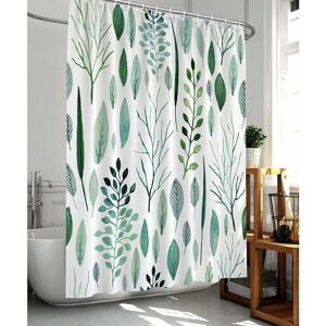 PESCE Shower Curtains Floral Shower Curtain Leaf Shower Curtain Plants Tropical Shower Curtain,Waterproof Fabric Shower Curtains for Bathroom with 12