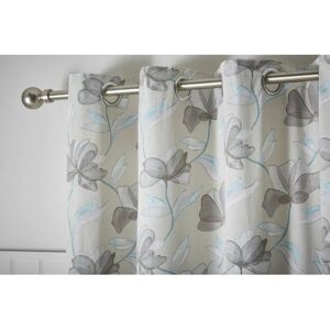 Portfolio Home - Springfield Eyelet Pair Of Curtains 66 Inch Width x 90 Inch Drop Teal Fully Lined - Multicoloured