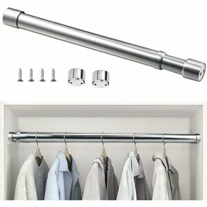 MUMU Stainless Steel Extendable Clothes Rod 51cm to 80cm Adjustable Telescopic Curtain Rod Corrosion Resistant Expandable Closet Rod for Wardrobe Bathroom