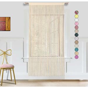 Héloise - String Door Curtain Window Decorations Room Divider Bedroom Decorations Single Curtain for Window 90x200cm Beige