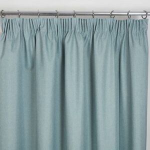 Eclipse Blackout Pencil Pleat Curtains Duck Egg Blue 46x54 Fully Lined Ready Made Curtain Pair - Blue - Sundour