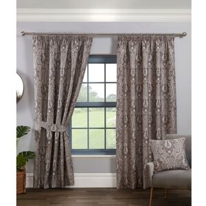 SUNDOUR Tegola Pencil Pleat Curtain Pair Taped Top Ready Made Curtains Charcoal 66x90 - Charcoal