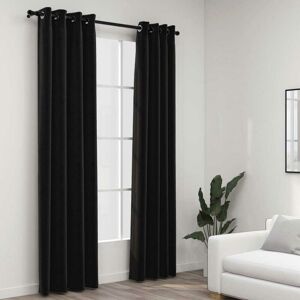 SWEIKO Linen-Look Blackout Curtains 2 pcs Anthracite 140x225cm FF321161UK