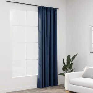 SWEIKO Linen-Look Blackout Curtains with Hooks Blue 290x245 cm FF321183UK