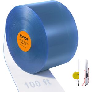 VEVOR Strip Curtain, 100' Length x 12' Width x 0.12' Thickness, Clear pvc Smooth Curtain Strip Door Bulk Roll, Plastic Door Strips for Doorway of