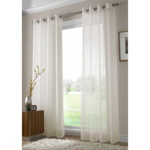 ALAN SYMONDS Voile Ring Top Eyelet Curtain Panel Ivory 54 Drop - Multicoloured