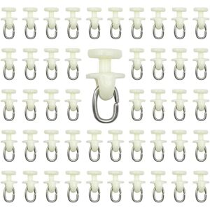 LINGHHANG 100pcs Curtain Track Rollers-(White) Inner Rail Curtain Hook Rail Slider,Curtain Pulley Plastic Curtain Track